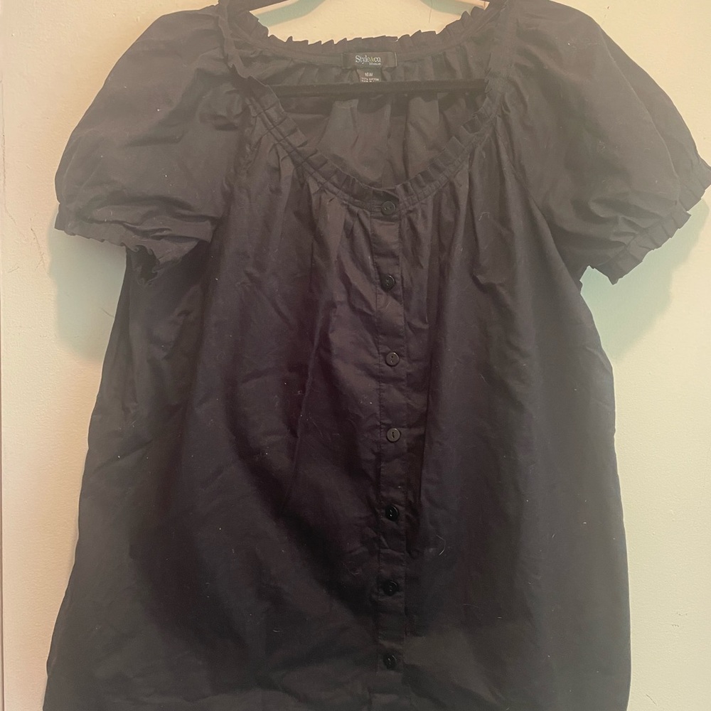 Extra large black gap blouse short sleeve